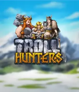 Immerse yourself in "Troll Hunters," where fierce Viking warriors stand ready to battle their foes. The logo shows a male and female Viking, armed and ready, overlooking a cold landscape. They radiate strength and courage, reflecting the spirit of the game's adventurous theme.