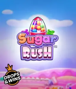 Experience the sweet world of Sugar Rush by Pragmatic Play, with a colorful candy dispenser against a whimsical candyland background. This graphic evokes the joy and thrill of the game, highlighted with multicolored candies and engaging typography. Ideal for players seeking a sweet adventure, promising a delightful gaming experience. 