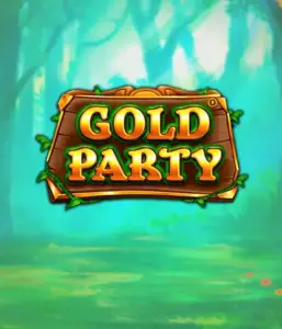 Discover the enchanted forest of Gold Party slot by Pragmatic Play, featuring a charming wooden sign adorned with golden letters. The setting is a green forest which adds a sense of mystery to the overall ambiance. Perfect for fans of nature-themed slots, promising a whimsical adventure. 